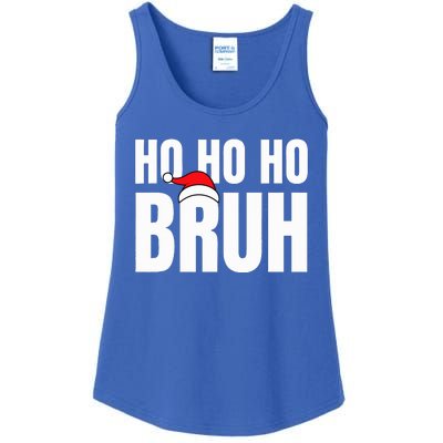 Ho Ho Ho Bruh Funny Christmas Holiday Teen Gift Santa Hat  Ladies Essential Tank