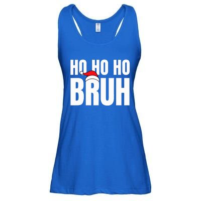 Ho Ho Ho Bruh Funny Christmas Holiday Teen Gift Santa Hat  Ladies Essential Flowy Tank