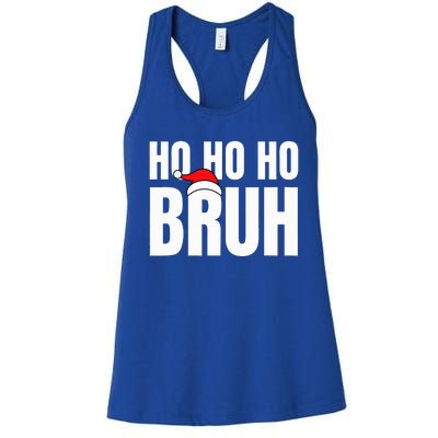 Ho Ho Ho Bruh Funny Christmas Holiday Teen Gift Santa Hat  Women's Racerback Tank