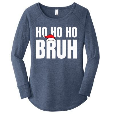 Ho Ho Ho Bruh Funny Christmas Holiday Teen Gift Santa Hat  Women's Perfect Tri Tunic Long Sleeve Shirt