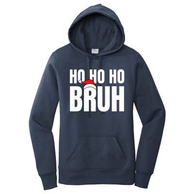 Ho Ho Ho Bruh Funny Christmas Holiday Teen Gift Santa Hat  Women's Pullover Hoodie