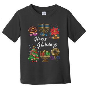 Happy Holidays Hanukkah Feliz Navidad Christmas Kwanzaa Toddler T-Shirt