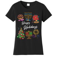 Happy Holidays Hanukkah Feliz Navidad Christmas Kwanzaa Women's T-Shirt