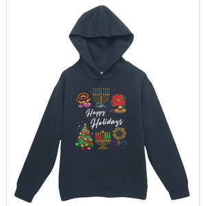 Happy Holidays Hanukkah Feliz Navidad Christmas Kwanzaa Urban Pullover Hoodie