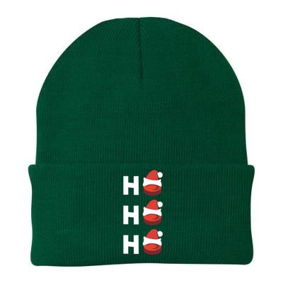 Ho Ho Ho Hockey Pucks Santa Hats Hockey Player Christmas Gif Gift Knit Cap Winter Beanie