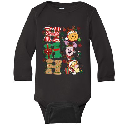 Ho Ho Ho Pooh Tigger Piglet Christmas Baby Long Sleeve Bodysuit