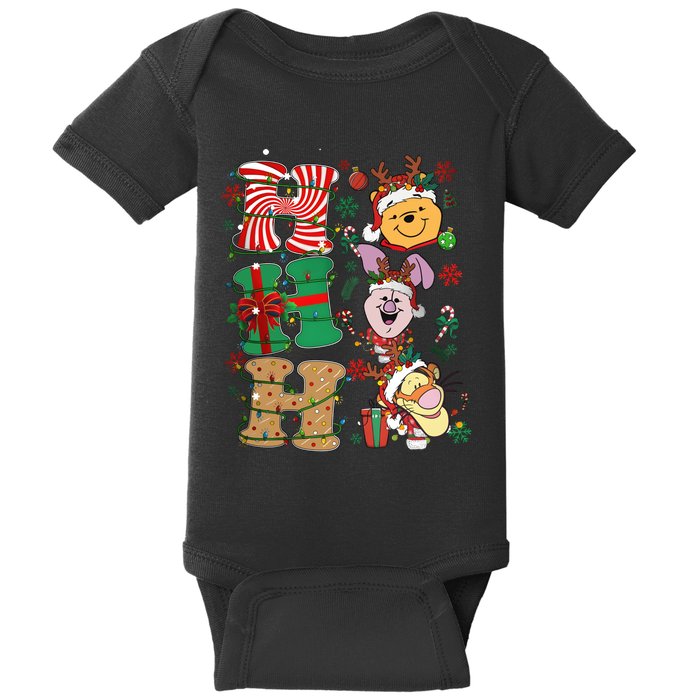 Ho Ho Ho Pooh Tigger Piglet Christmas Baby Bodysuit