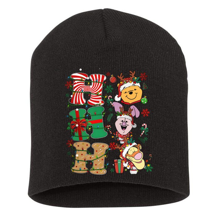 Ho Ho Ho Pooh Tigger Piglet Christmas Short Acrylic Beanie