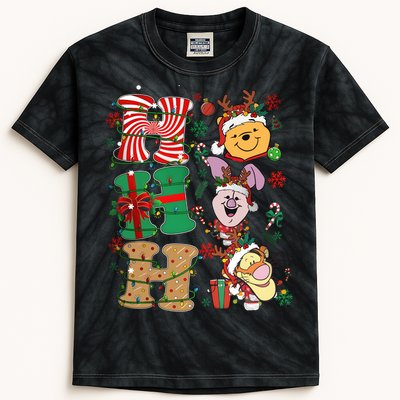 Ho Ho Ho Pooh Tigger Piglet Christmas Kids Tie-Dye T-Shirt