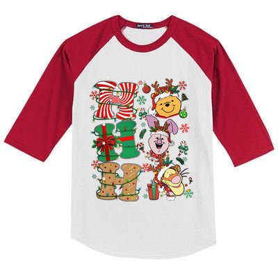 Ho Ho Ho Pooh Tigger Piglet Christmas Kids Colorblock Raglan Jersey