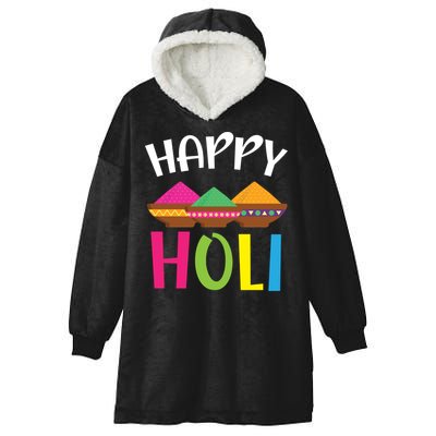 Happy Holi Hinduism Hindu Buddhist Holi Festival Gift Hooded Wearable Blanket