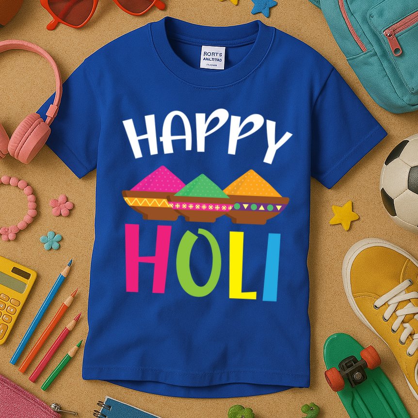 Happy Holi Hinduism Hindu Buddhist Holi Festival Gift Kids T-Shirt