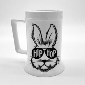 Hip Hop Happy Easter Bunny Face With Sunglasses Beer Stein