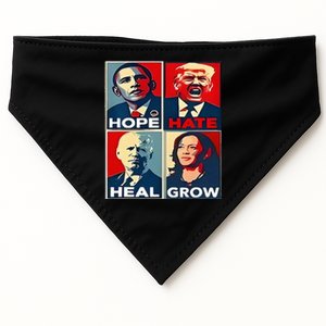 Hope Hate Heal Grow 2024 USA-Made Doggie Bandana