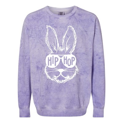 Hip Hop Happy Easter Bunny Face With Sunglasses Colorblast Crewneck Sweatshirt