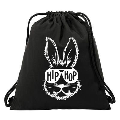 Hip Hop Happy Easter Bunny Face With Sunglasses Drawstring Bag
