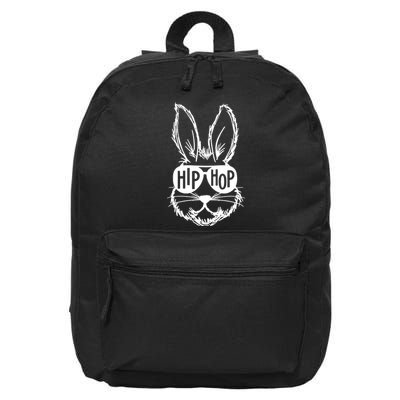 Hip Hop Happy Easter Bunny Face With Sunglasses 16 in Basic Backpack