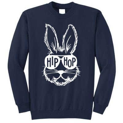 Hip Hop Happy Easter Bunny Face With Sunglasses Tall Sweatshirt