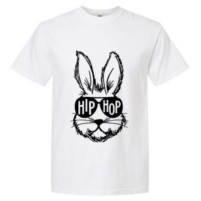 Hip Hop Happy Easter Bunny Face With Sunglasses Garment-Dyed Heavyweight T-Shirt