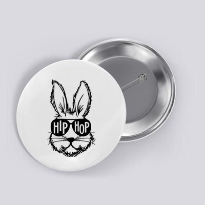 Hip Hop Happy Easter Bunny Face With Sunglasses Button