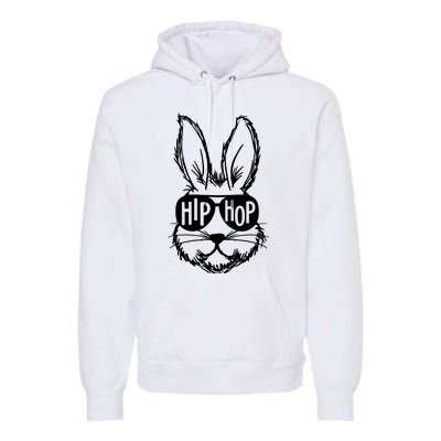 Hip Hop Happy Easter Bunny Face With Sunglasses Premium Hoodie