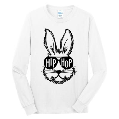 Hip Hop Happy Easter Bunny Face With Sunglasses Tall Long Sleeve T-Shirt