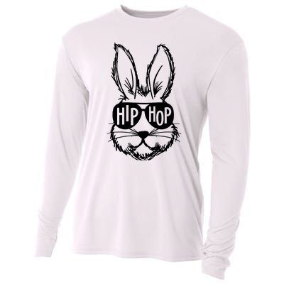 Hip Hop Happy Easter Bunny Face With Sunglasses Cooling Performance Long Sleeve Crew