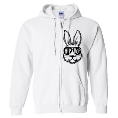 Hip Hop Happy Easter Bunny Face With Sunglasses Full Zip Hoodie