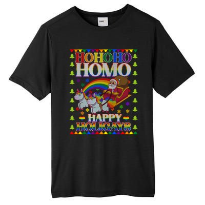 Ho Ho Homo Holihomosexual Lgbt Funny Ugly Christmas Gift Tall Fusion ChromaSoft Performance T-Shirt