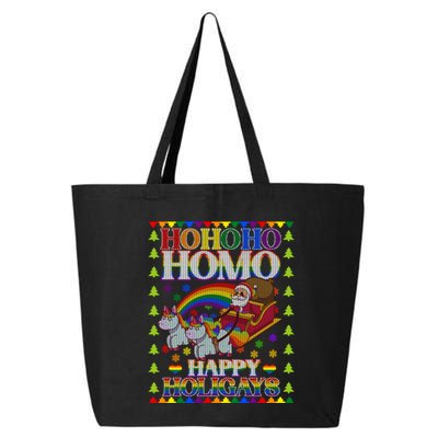 Ho Ho Homo Holihomosexual Lgbt Funny Ugly Christmas Gift 25L Jumbo Tote