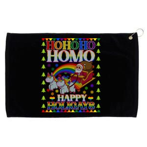 Ho Ho Homo Holihomosexual Lgbt Funny Ugly Christmas Gift Grommeted Golf Towel