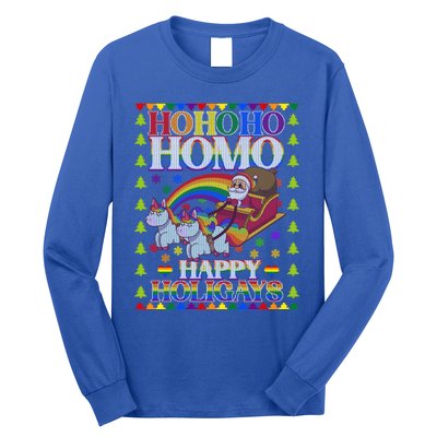 Ho Ho Homo Holihomosexual Lgbt Funny Ugly Christmas Gift Long Sleeve Shirt