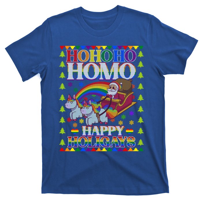 Ho Ho Homo Holihomosexual Lgbt Funny Ugly Christmas Gift T-Shirt