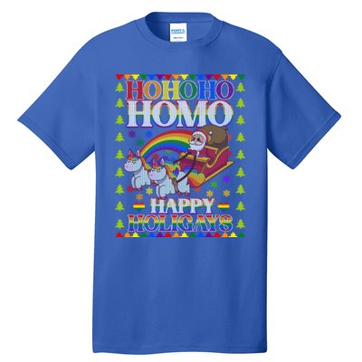 Ho Ho Homo Holihomosexual Lgbt Funny Ugly Christmas Gift Tall T-Shirt