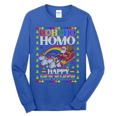 Ho Ho Homo Holihomosexual Lgbt Funny Ugly Christmas Gift Tall Long Sleeve T-Shirt