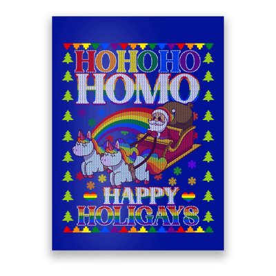 Ho Ho Homo Holihomosexual Lgbt Funny Ugly Christmas Gift Poster