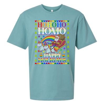 Ho Ho Homo Holihomosexual Lgbt Funny Ugly Christmas Gift Sueded Cloud Jersey T-Shirt