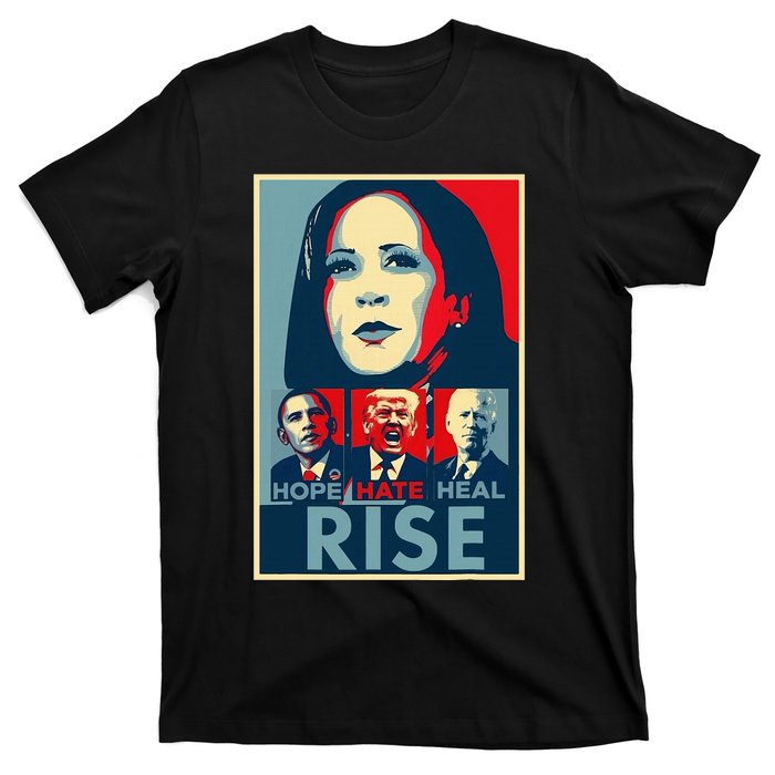 Hope Hate Heal Rise Kamala 2024 For President Campaign T-Shirt