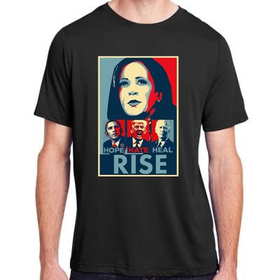 Hope Hate Heal Rise Kamala 2024 For President Campaign Adult ChromaSoft Performance T-Shirt