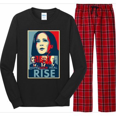 Hope Hate Heal Rise Kamala 2024 For President Campaign Long Sleeve Pajama Set