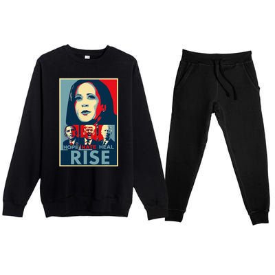 Hope Hate Heal Rise Kamala 2024 For President Campaign Premium Crewneck Sweatsuit Set