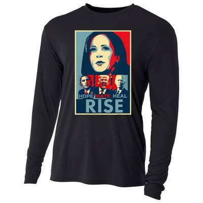 Hope Hate Heal Rise Kamala 2024 For President Campaign Cooling Performance Long Sleeve Crew