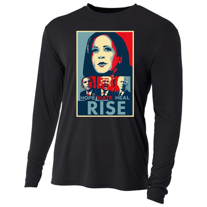 Hope Hate Heal Rise Kamala 2024 For President Campaign Cooling Performance Long Sleeve Crew