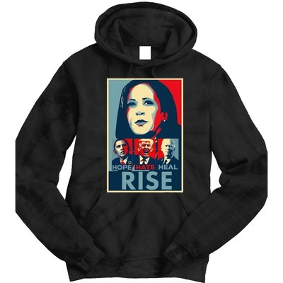 Hope Hate Heal Rise Kamala 2024 For President Campaign Tie Dye Hoodie