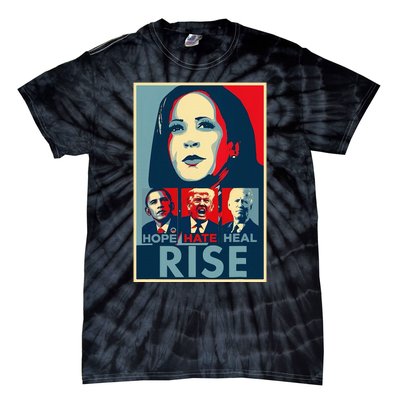 Hope Hate Heal Rise Kamala 2024 For President Campaign Tie-Dye T-Shirt