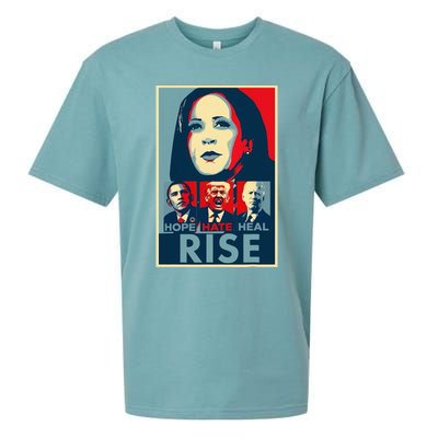 Hope Hate Heal Rise Kamala 2024 For President Campaign Sueded Cloud Jersey T-Shirt