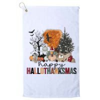 Happy Hallothanksmas Halloween Thanksgiving Christmas Autumn Platinum Collection Golf Towel