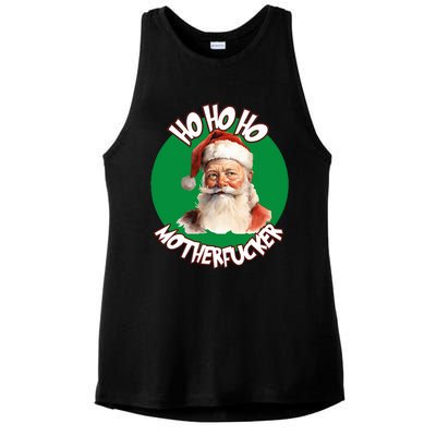 Ho Ho Ho Motherfucker Funny Christmas Party  Ladies PosiCharge Tri-Blend Wicking Tank