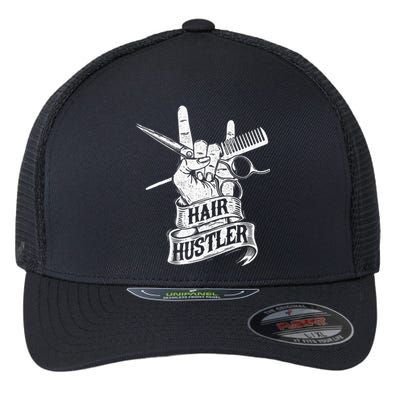 Hair Hustler Hairdresser Hairstylist Haircutter Beautician Flexfit Unipanel Trucker Cap