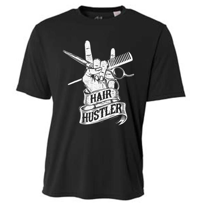 Hair Hustler Hairdresser Hairstylist Haircutter Beautician Cooling Performance Crew T-Shirt